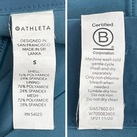 Athleta High Gear Bra A-C Sz S Longline Sequoia Blue Medium Impact Racerback - Picture 6 of 8
